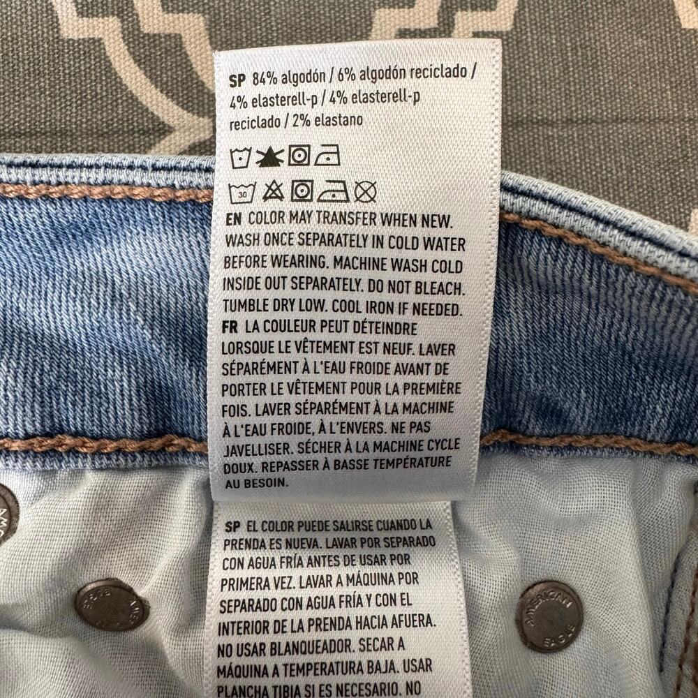 American Eagle Flare Leg Jeans Women’s 0 Distressed Boho Western Low Rise Y2K - Picture 11 of 12